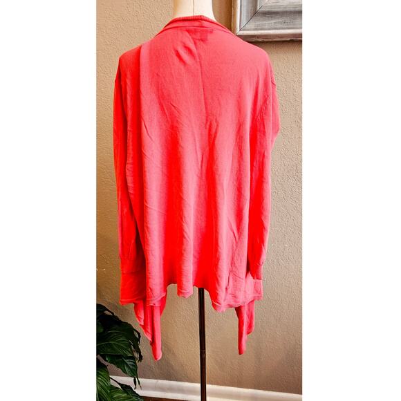 Ann Taylor Women's Open Front Soft Wrap Cardigan Sweater Size XL Coral Office - Picture 2 of 5